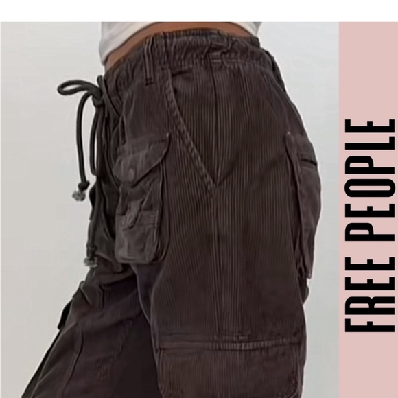 Free People Pants - Free people brown Tahiti corduroy cargo pants small